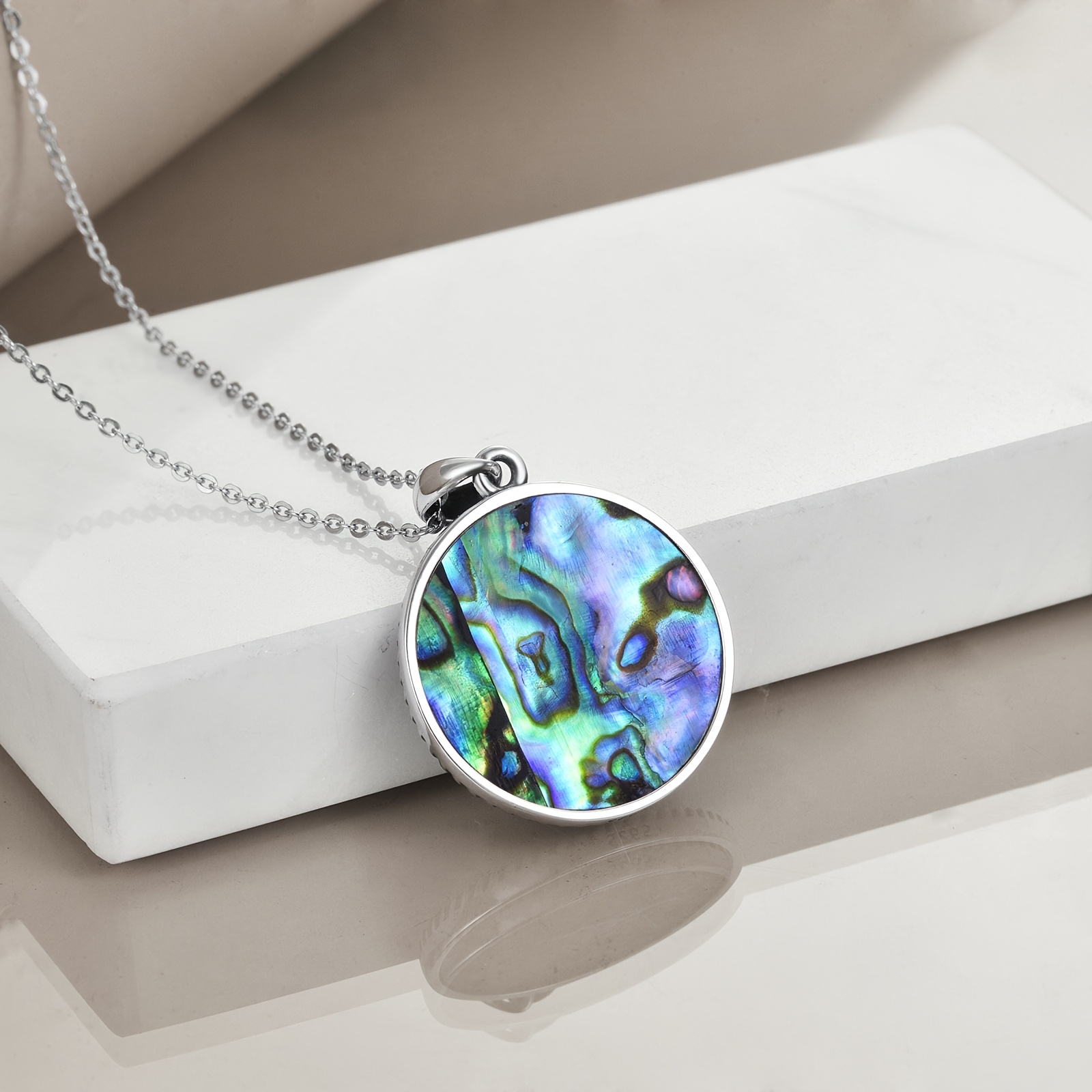 Women's Tree of Life Pendant Necklace in S925 Sterling Silver with Abalone Shell